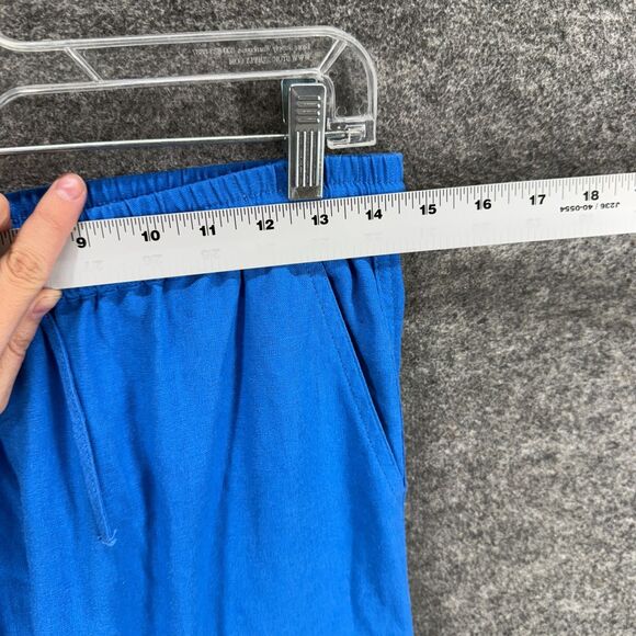 Love Tree Cargo Pants Women M Medium Blue High Rise Linen Drawstring Pockets - Picture 3 of 8